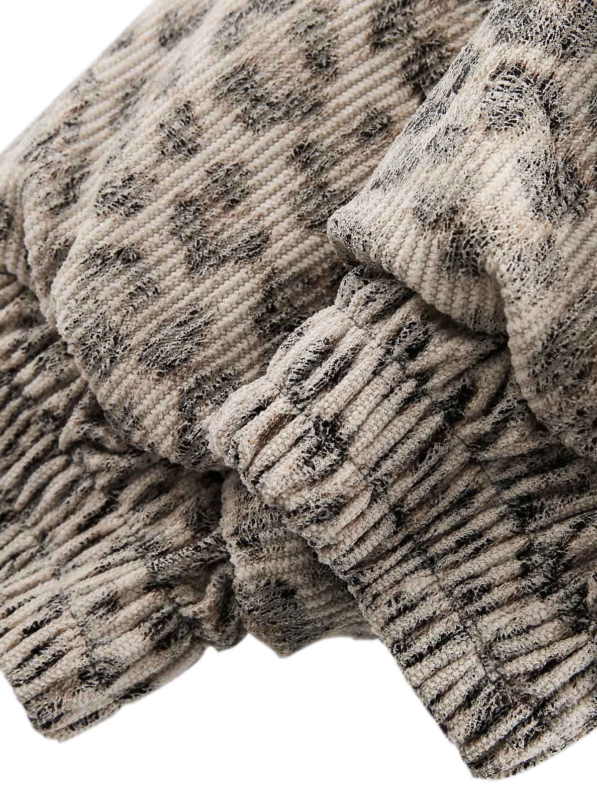 LEOPARD PRINT MINK FUR HOODED JACKET WITH FUR TRIM