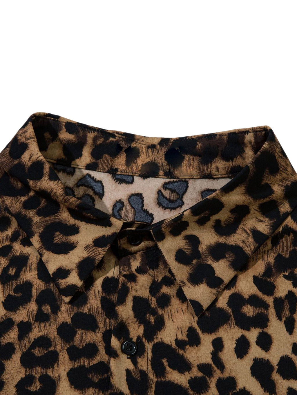 LEOPARD-PRINT SHORT SLEEVE RELAXED FIT SHIRT