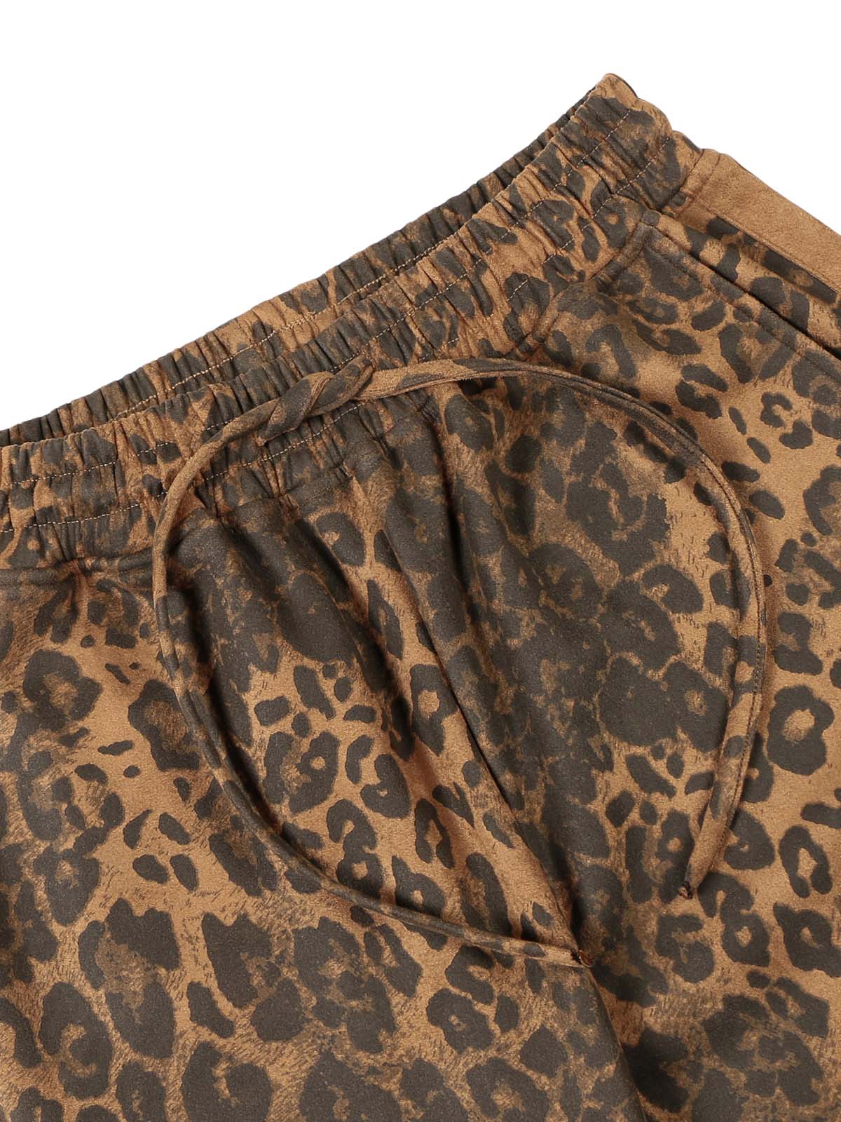 LEOPARD PRINT TRACK PANTS MID WAIST LONG PANTS