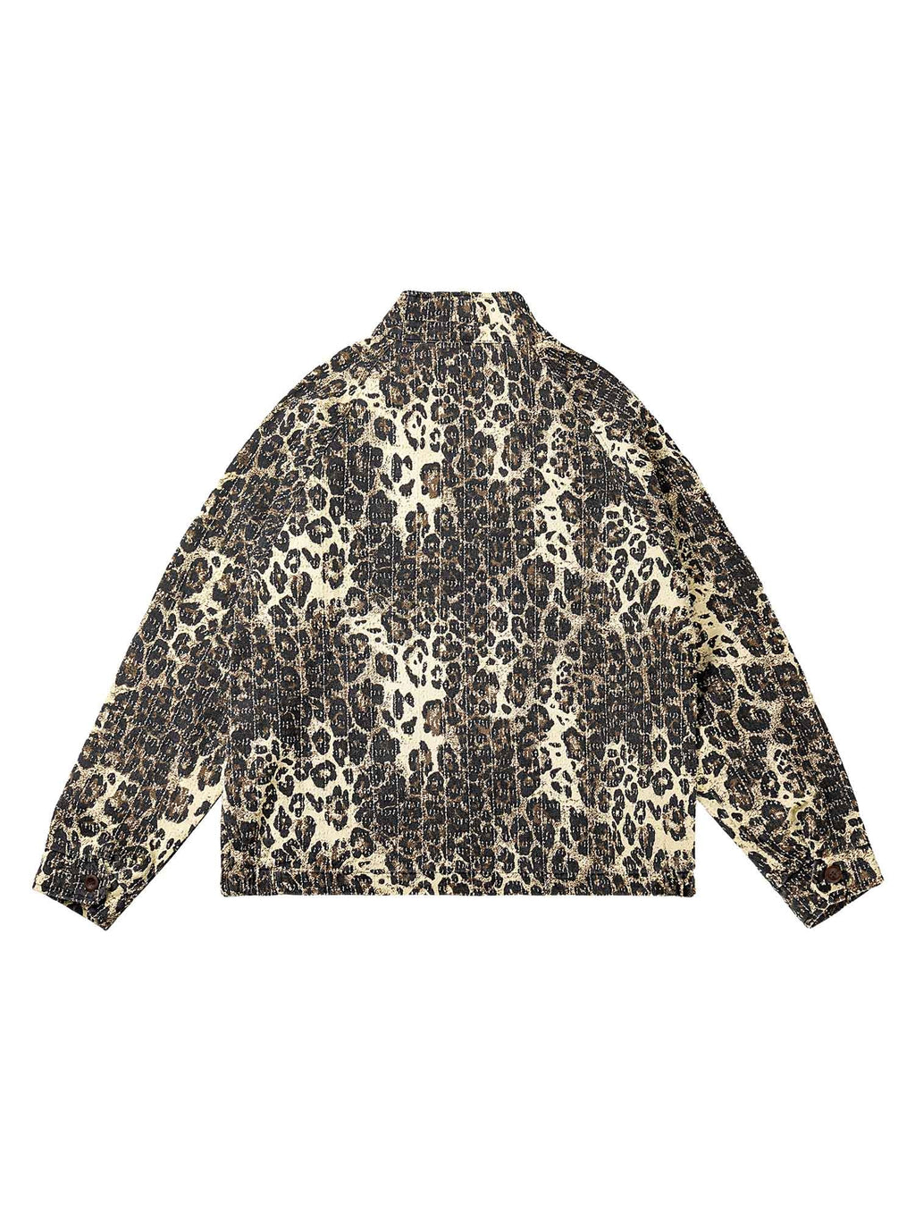 LEOPARD PRINTED DENIM JACKET - RETRO LEOPARD PRINTED DESIGN