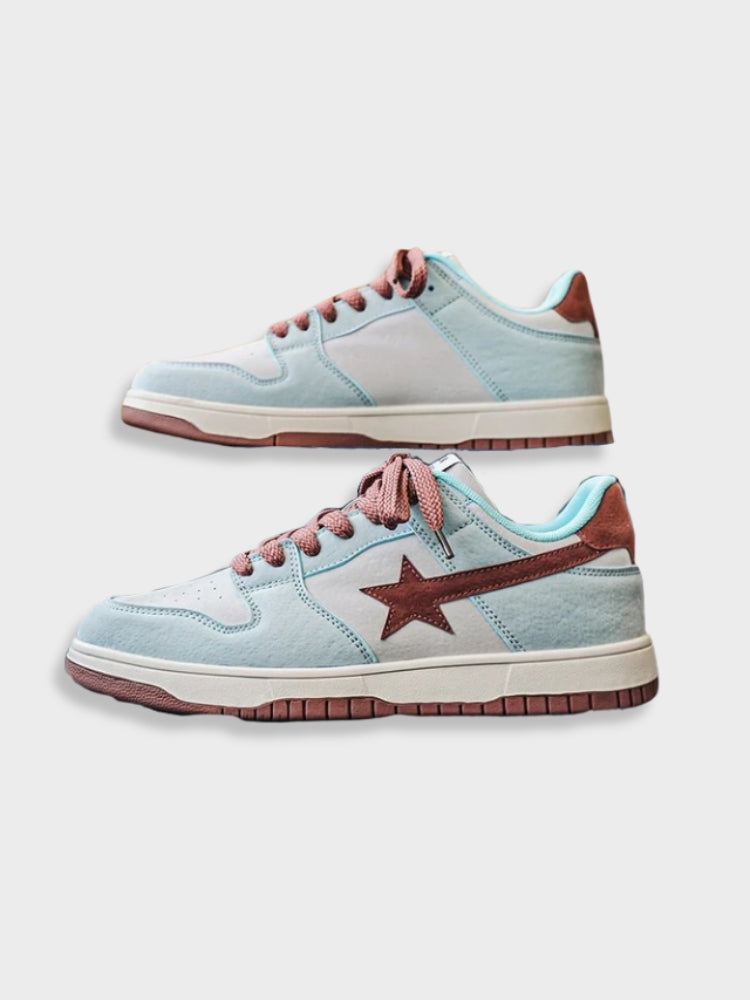 LIGHT BLUE AND BROWN SNEAKERS UNISEX SPORTS SHOES