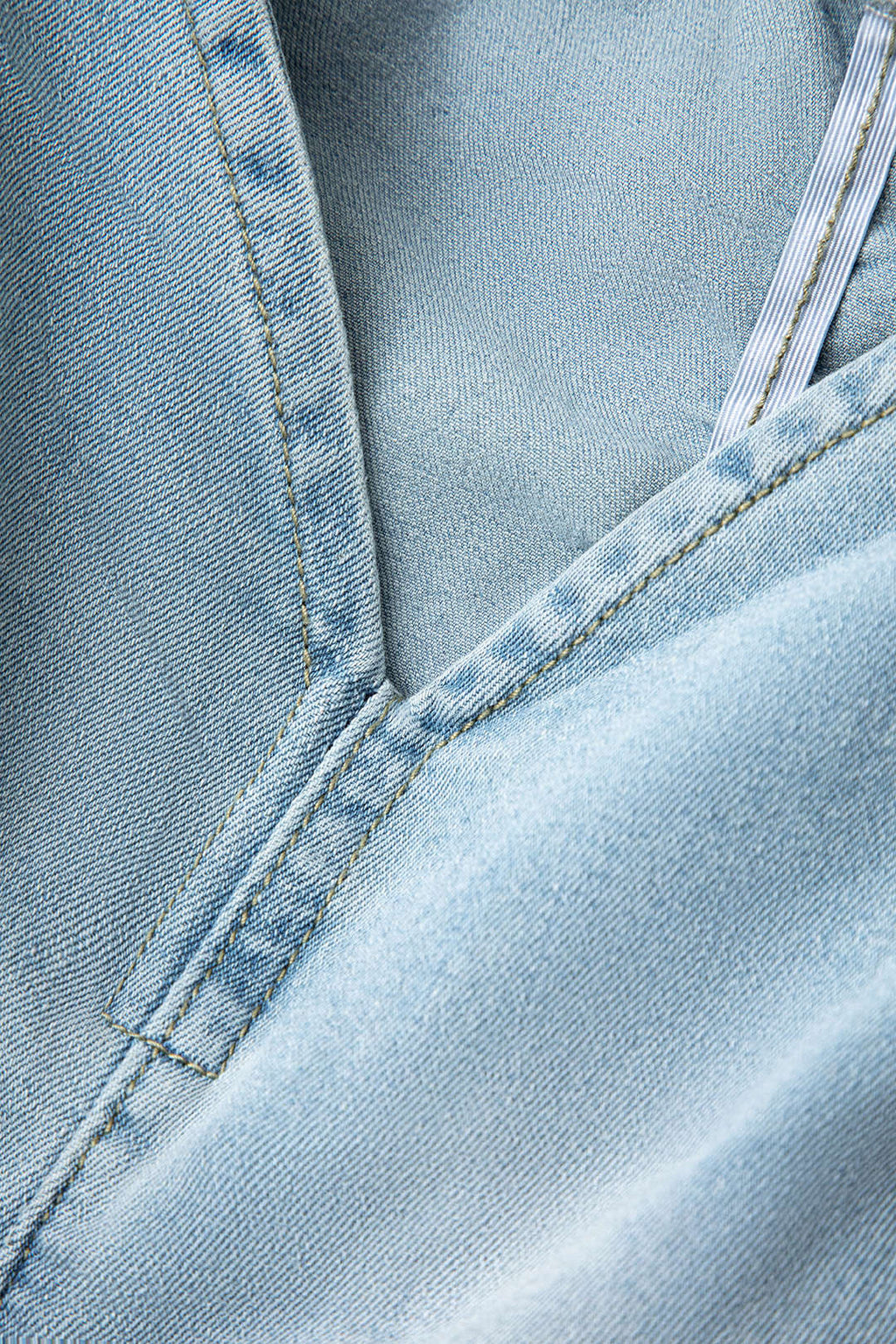 LIGHT BLUE DENIM CARGO SKIRT WITH STRAPS - DENIM CARGO SKIRT