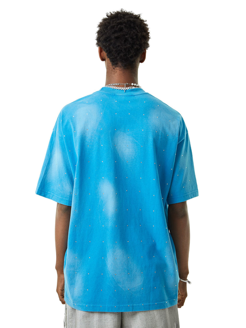 LIGHT BLUE GRAPHIC TEE SHORT SLEEVE LOOSE FIT DESIGN