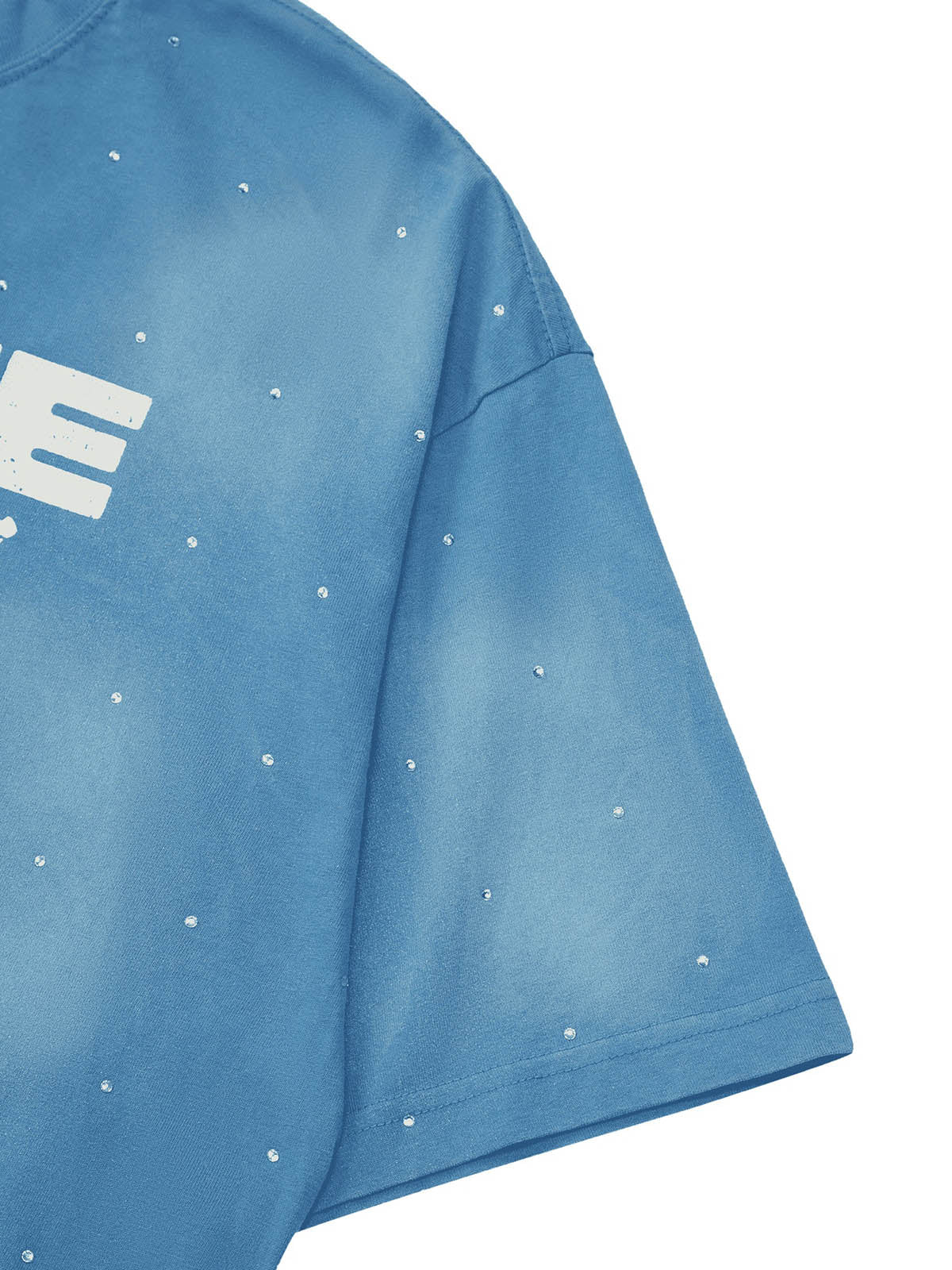 LIGHT BLUE GRAPHIC TEE SHORT SLEEVE LOOSE FIT DESIGN