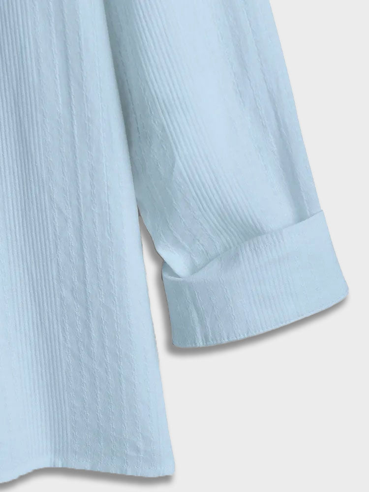 LIGHT BLUE LONG-SLEEVED HENLEY SHIRT FOR EFFORTLESS STYLE