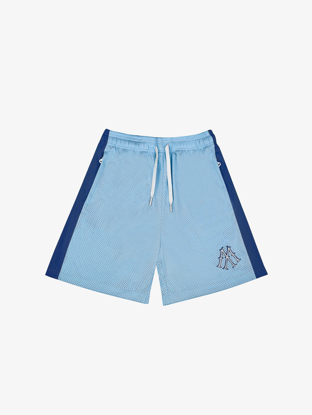 LIGHT BLUE MESH ATHLETIC SHORTS - BLUE LUXURY STREETWEAR