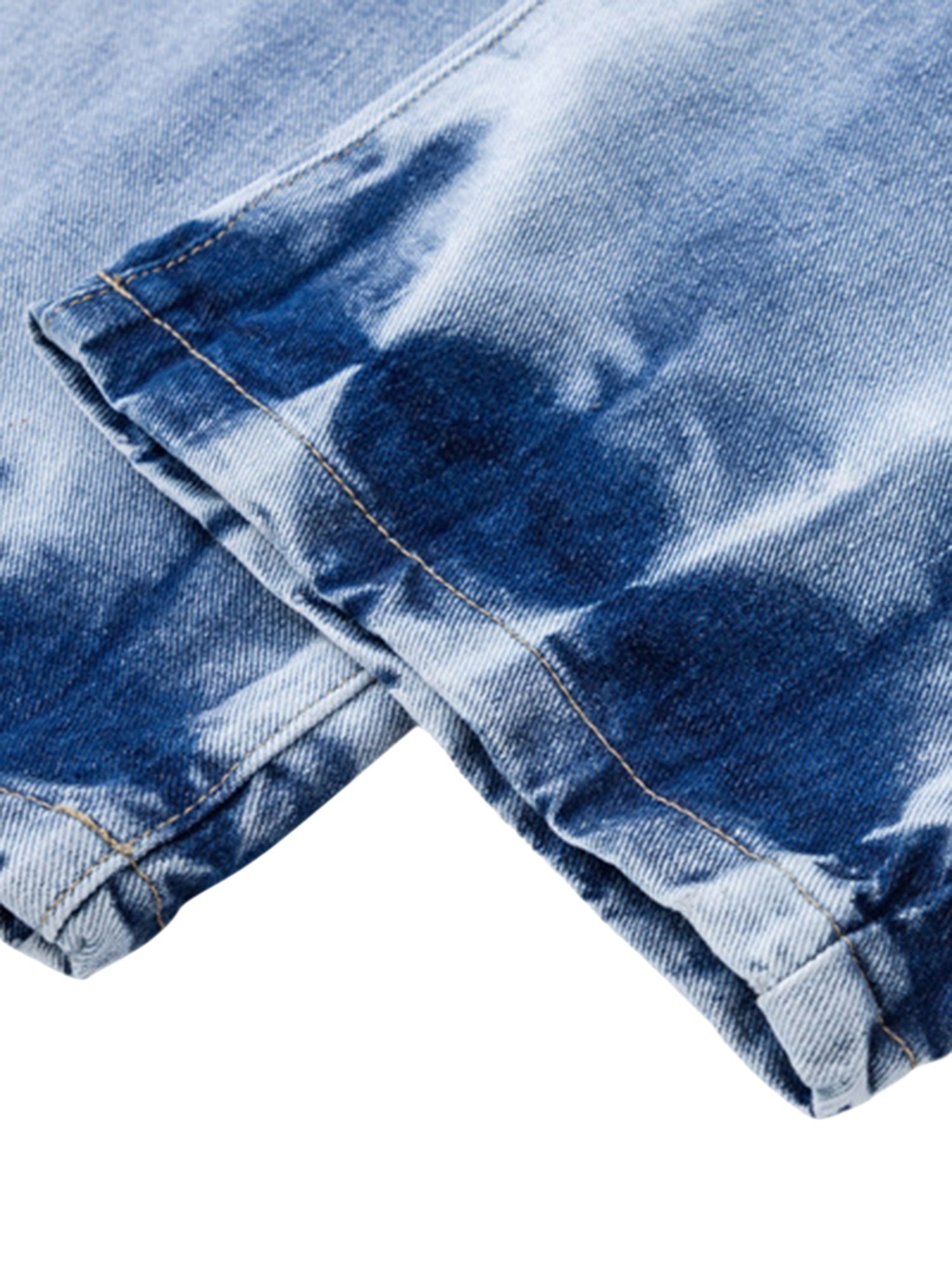 LIGHT BLUE TIE-DYE JEANS SP240325YAFO FLATTERING MID-WAIST PANT