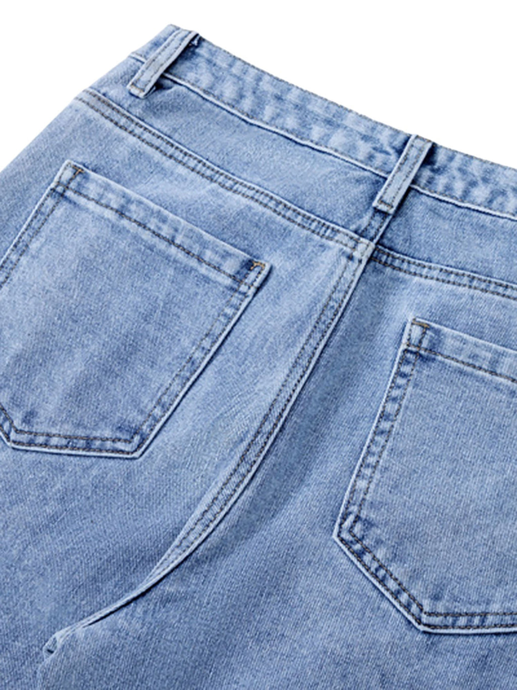 LIGHT BLUE TIE-DYE JEANS SP240325YAFO FLATTERING MID-WAIST PANT