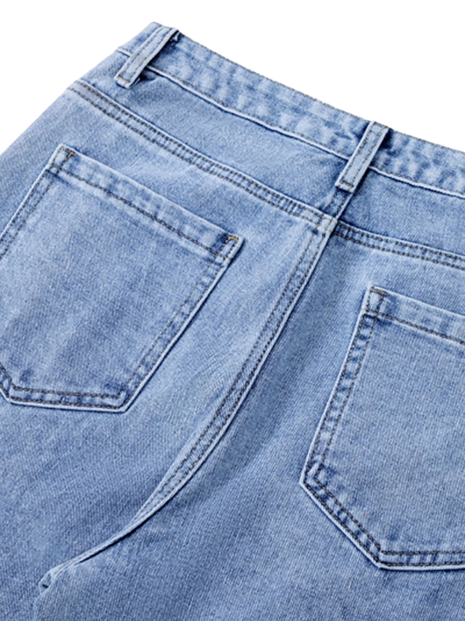 LIGHT BLUE TIE-DYE JEANS SP240325YAFO FLATTERING MID-WAIST PANT