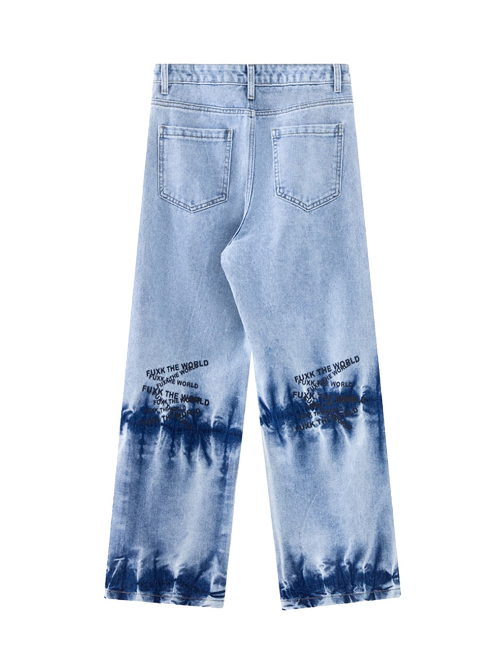 LIGHT BLUE TIE-DYE JEANS SP240325YAFO FLATTERING MID-WAIST PANT