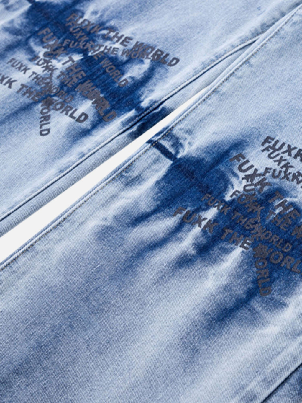 LIGHT BLUE TIE-DYE JEANS SP240325YAFO FLATTERING MID-WAIST PANT