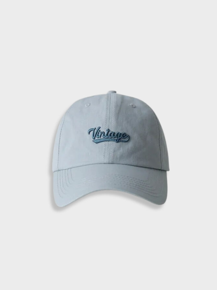 LIGHT BLUE VINTAGE CAP WITH VINTAGE EMBROIDERY