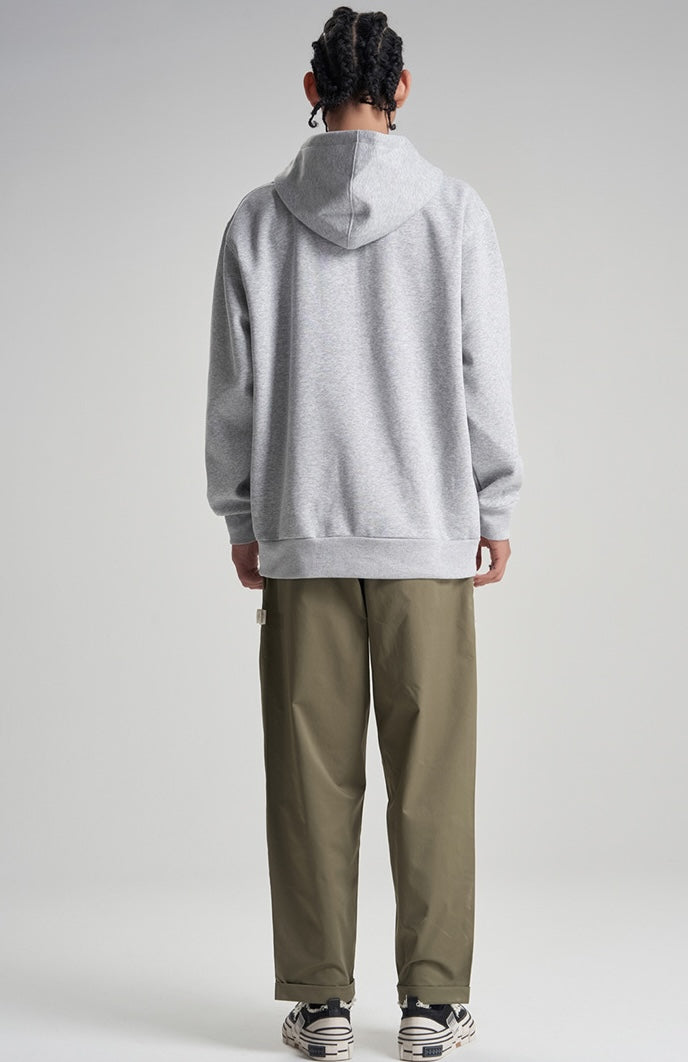 LIGHT BLUE ZIP HOODIE WITH REGULAR FIT AND RIBBED CUFFS