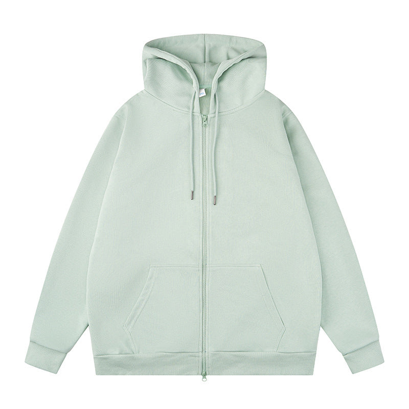 LIGHT BLUE ZIP HOODIE WITH REGULAR FIT AND RIBBED CUFFS