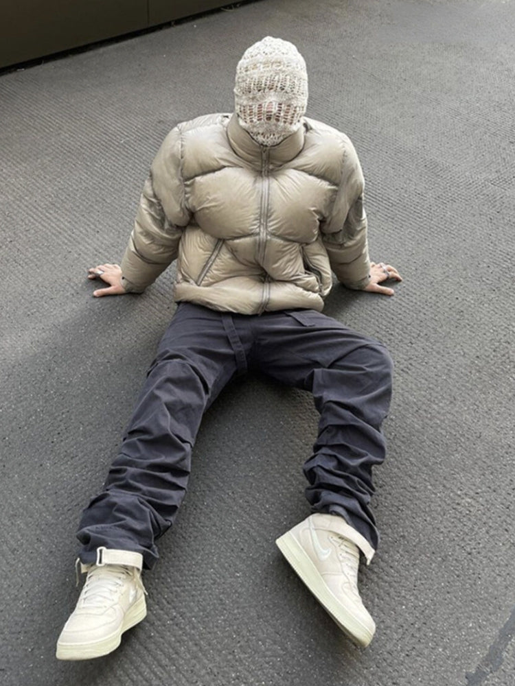 LIGHT GRAY PUFFER JACKET GONTHWID WINTER PARKA