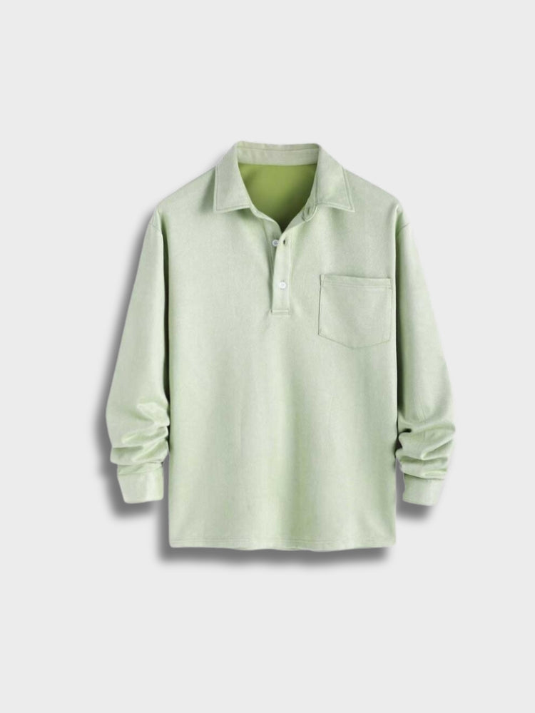 LIGHT GREEN LONG-SLEEVE POLO SHIRT - LIGHT GREEN LONGSLEEVE
