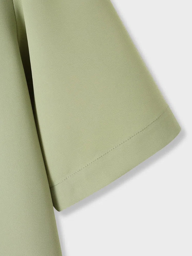 LIGHT GREEN SHORT-SLEEVED SHIRT - ELEGANT CASUAL SHIRT