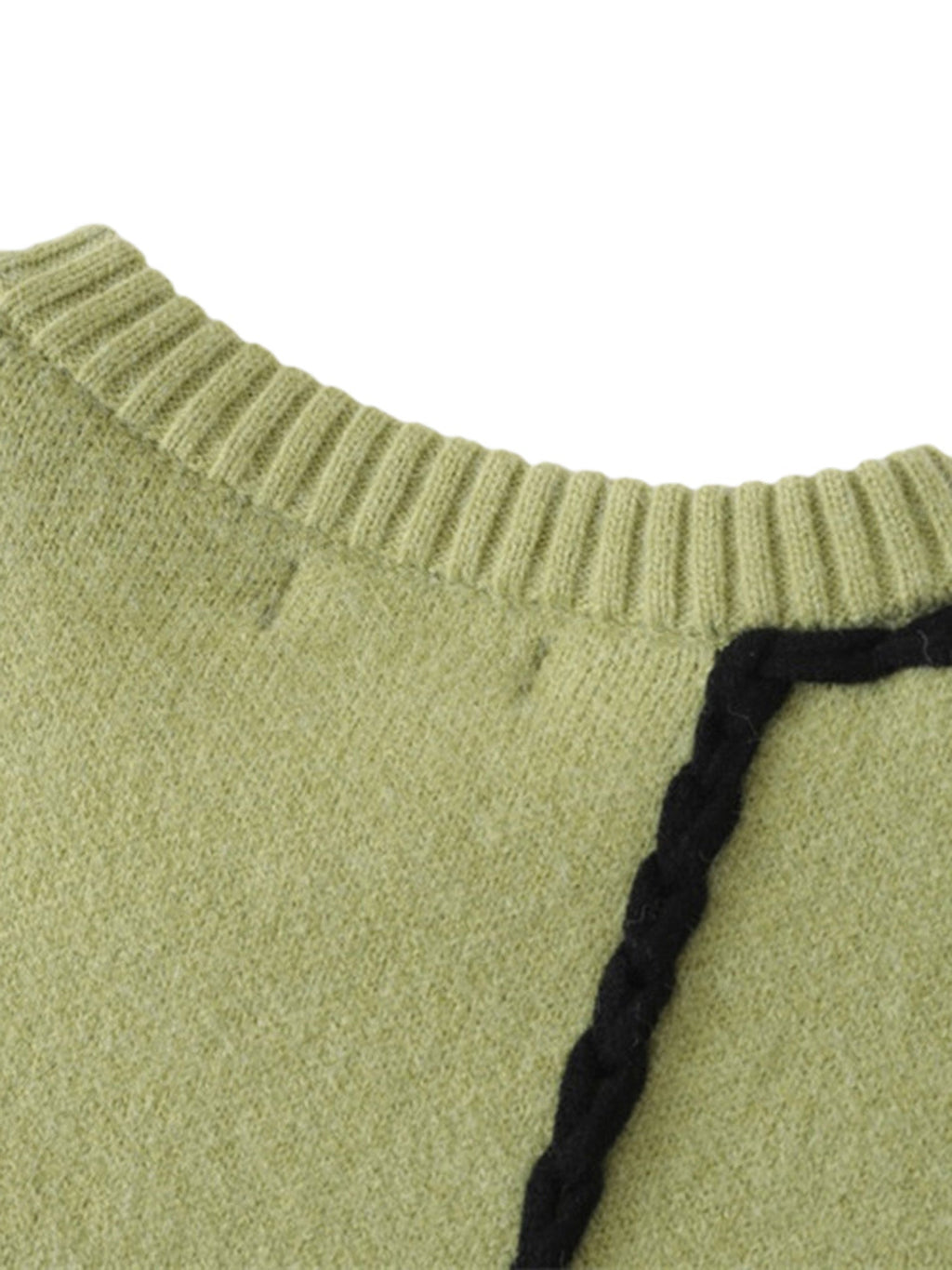 LIGHT GREEN SPIDER DISTRESSED SWEATER TRENDY LOOSE FIT LONG