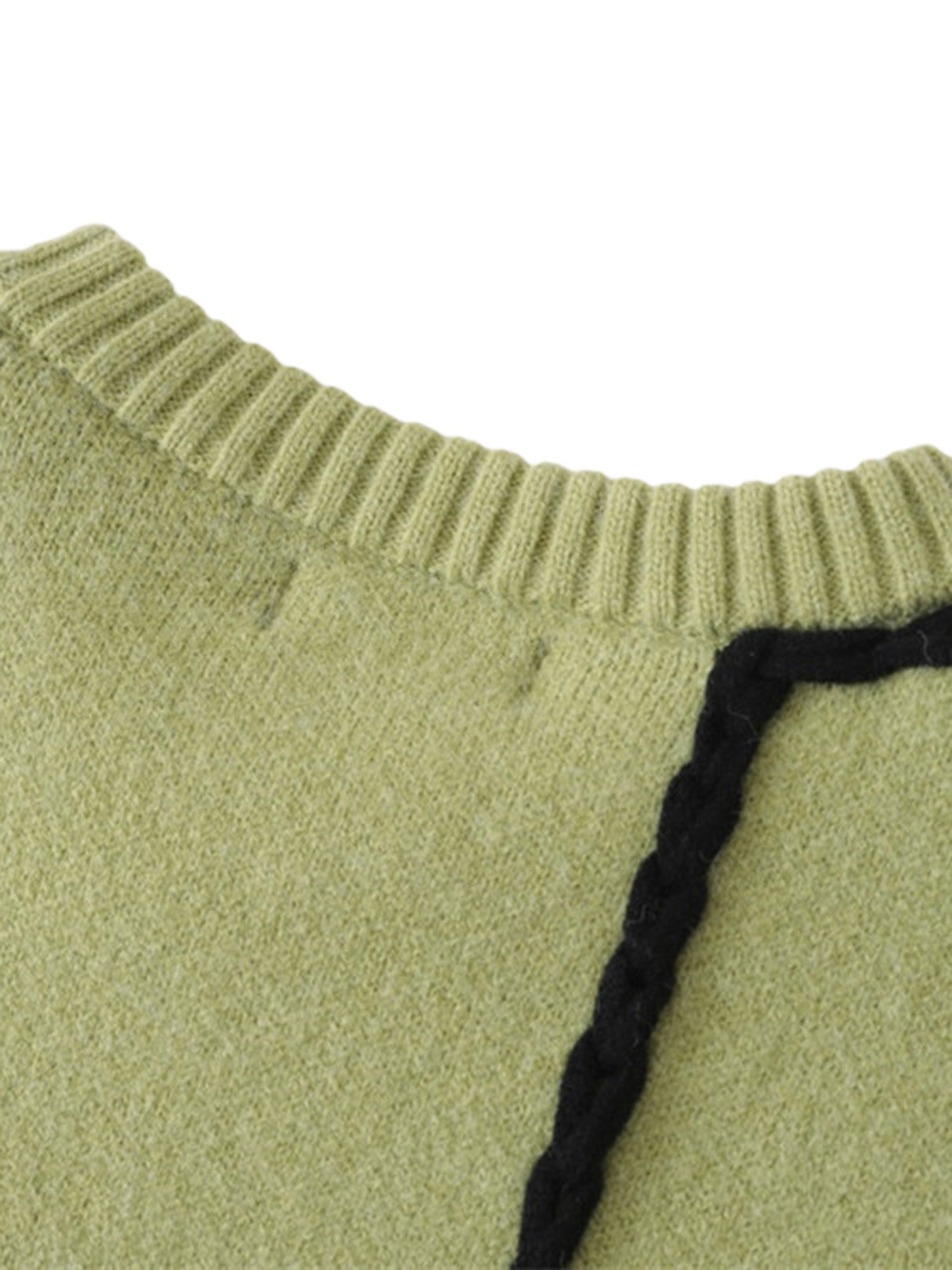 LIGHT GREEN SPIDER DISTRESSED SWEATER TRENDY LOOSE FIT LONG