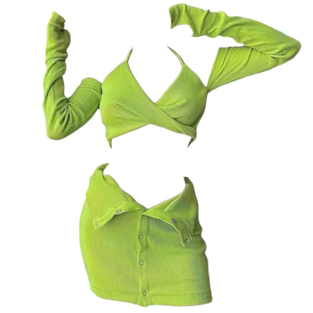 LIME GREEN TWO-PIECE SET BUST MEASUREMENT RANGES
