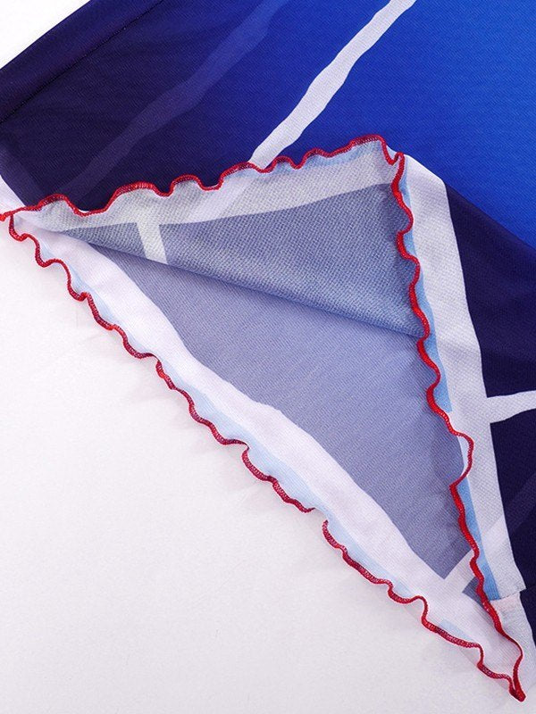 LOBSTER-PRINT MAXI DRESS IN SOFT STRETCH MESH WITH SLIM FIT DESIGN