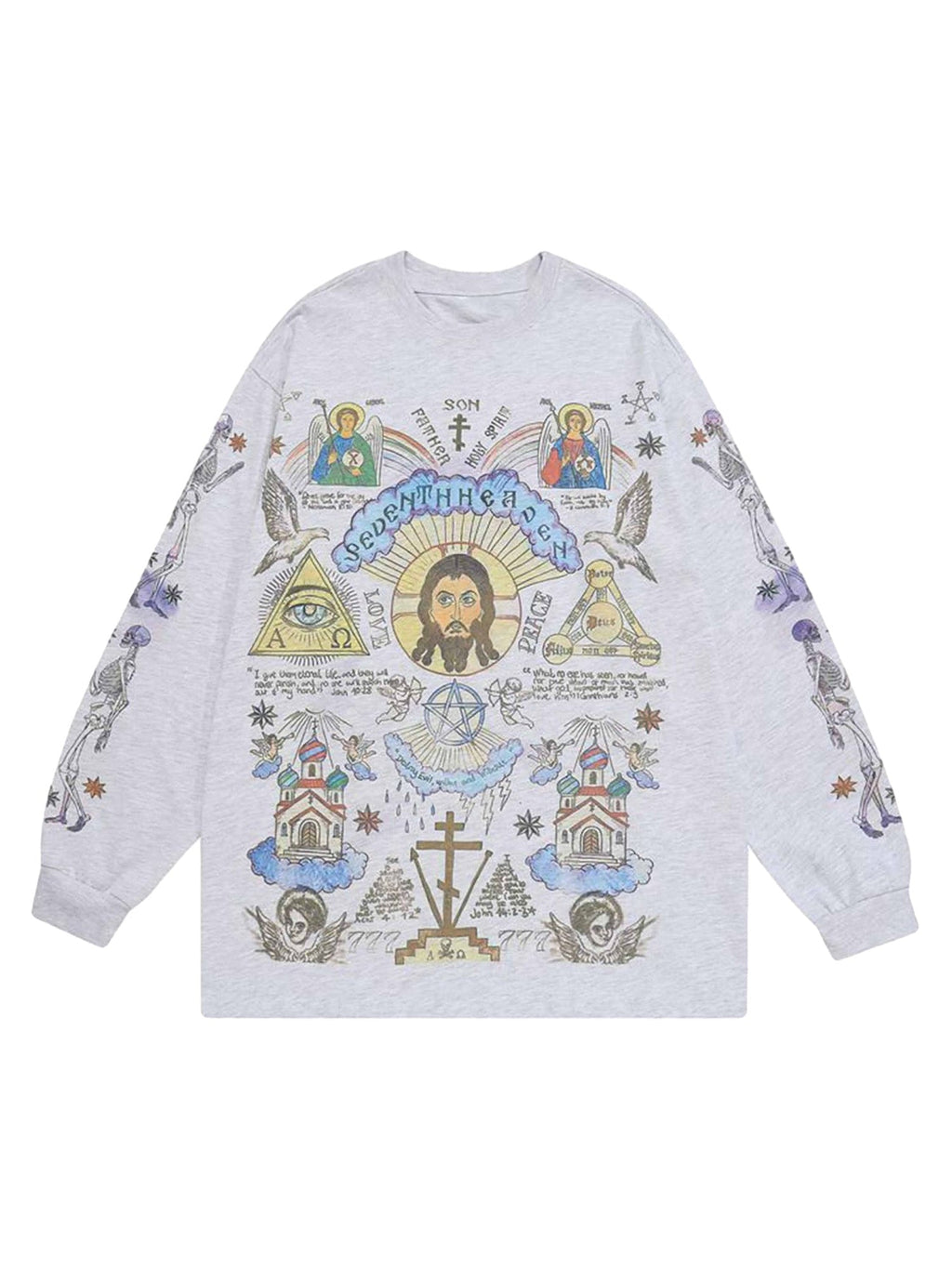 LONG SLEEVE GRAPHIC TEE - TRENDY LONG SLEEVE COTTON BLEND