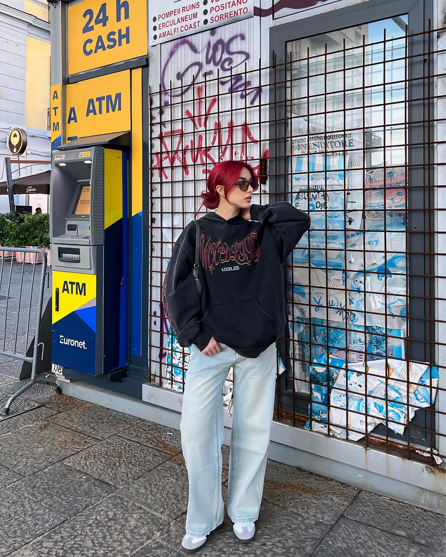 LONG SLEEVE HOODIE WITH FLAME ACCENTS - LONG SLEEVE COTTON