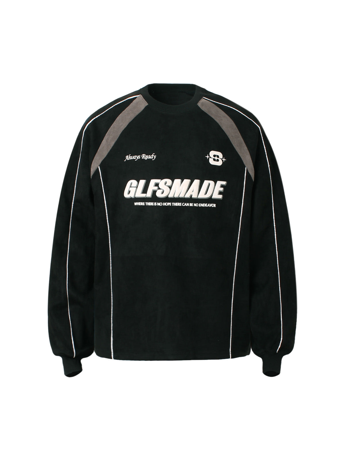 LONG SLEEVE SHIRT - BLACK AND GRAY SPLICE PRINT LOOSE FIT LONG