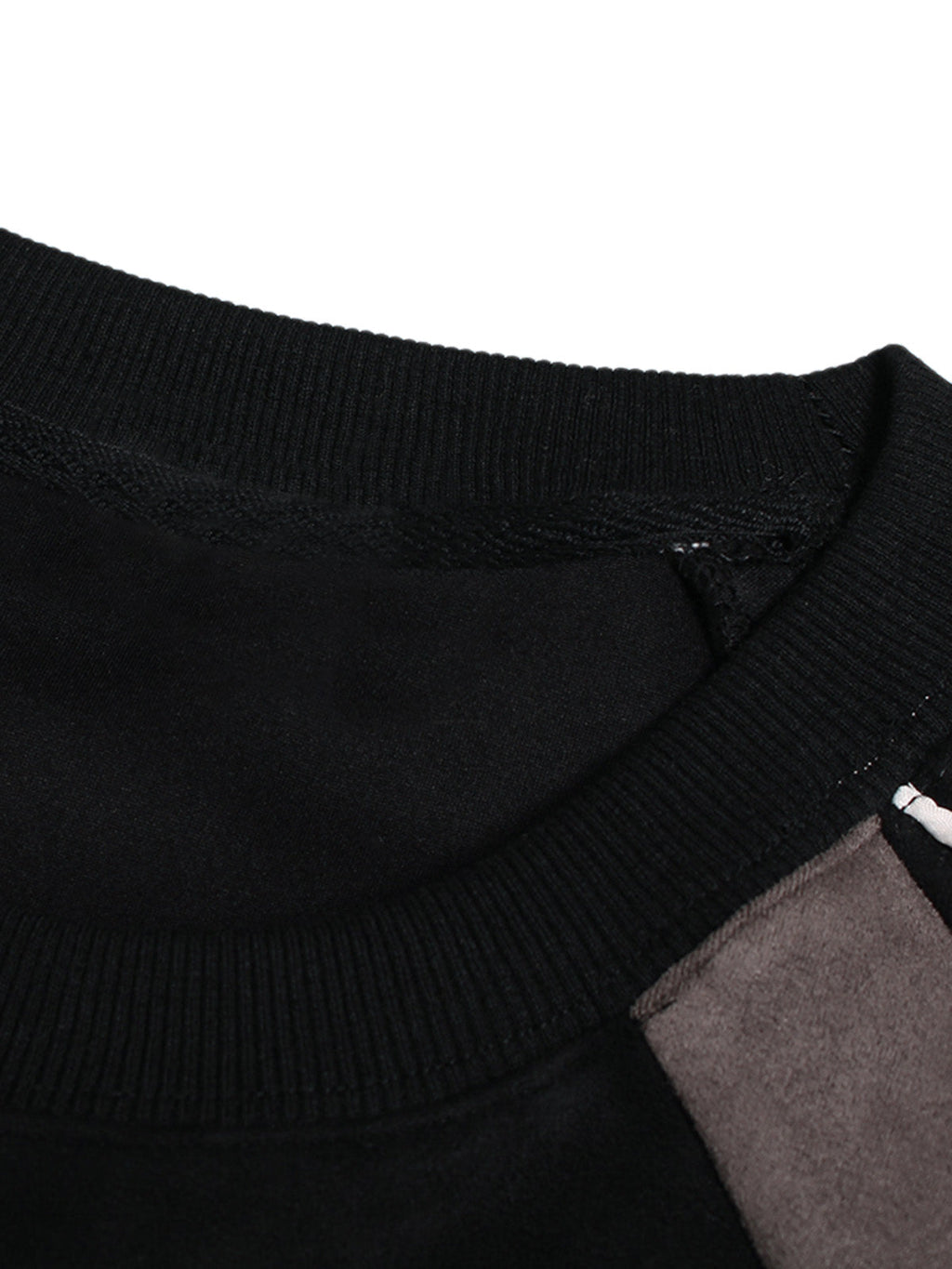 LONG SLEEVE SHIRT - BLACK AND GRAY SPLICE PRINT LOOSE FIT LONG