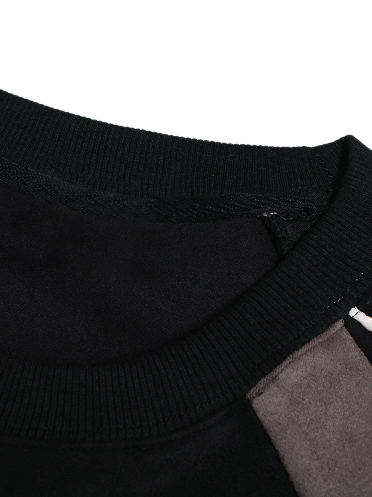 LONG SLEEVE SHIRT - BLACK AND GRAY SPLICE PRINT LOOSE FIT LONG