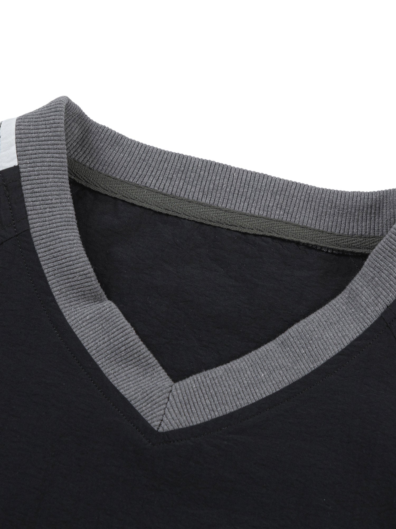 LONG SLEEVE SHIRT - GRAY AND WHITE LOOSE FIT LONG SLEEVE