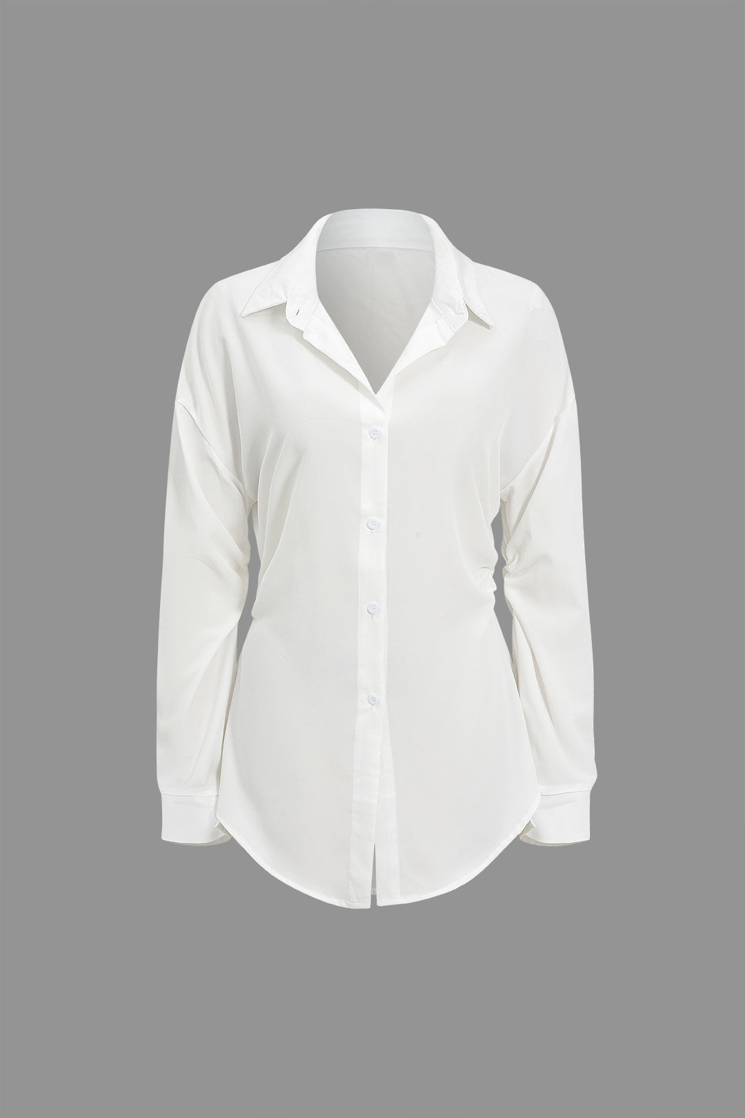 LONG SLEEVE SHIRT - WHITE COLLARED LONG SLEEVE SHIRT