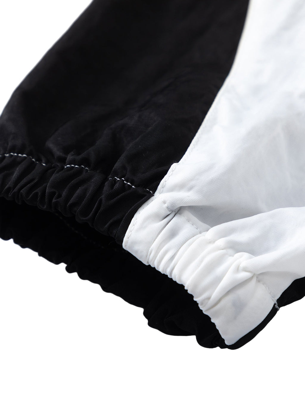 LONG SLEEVE SHIRT WITH SPLICE COLLAR IN WHITE AND BLACK