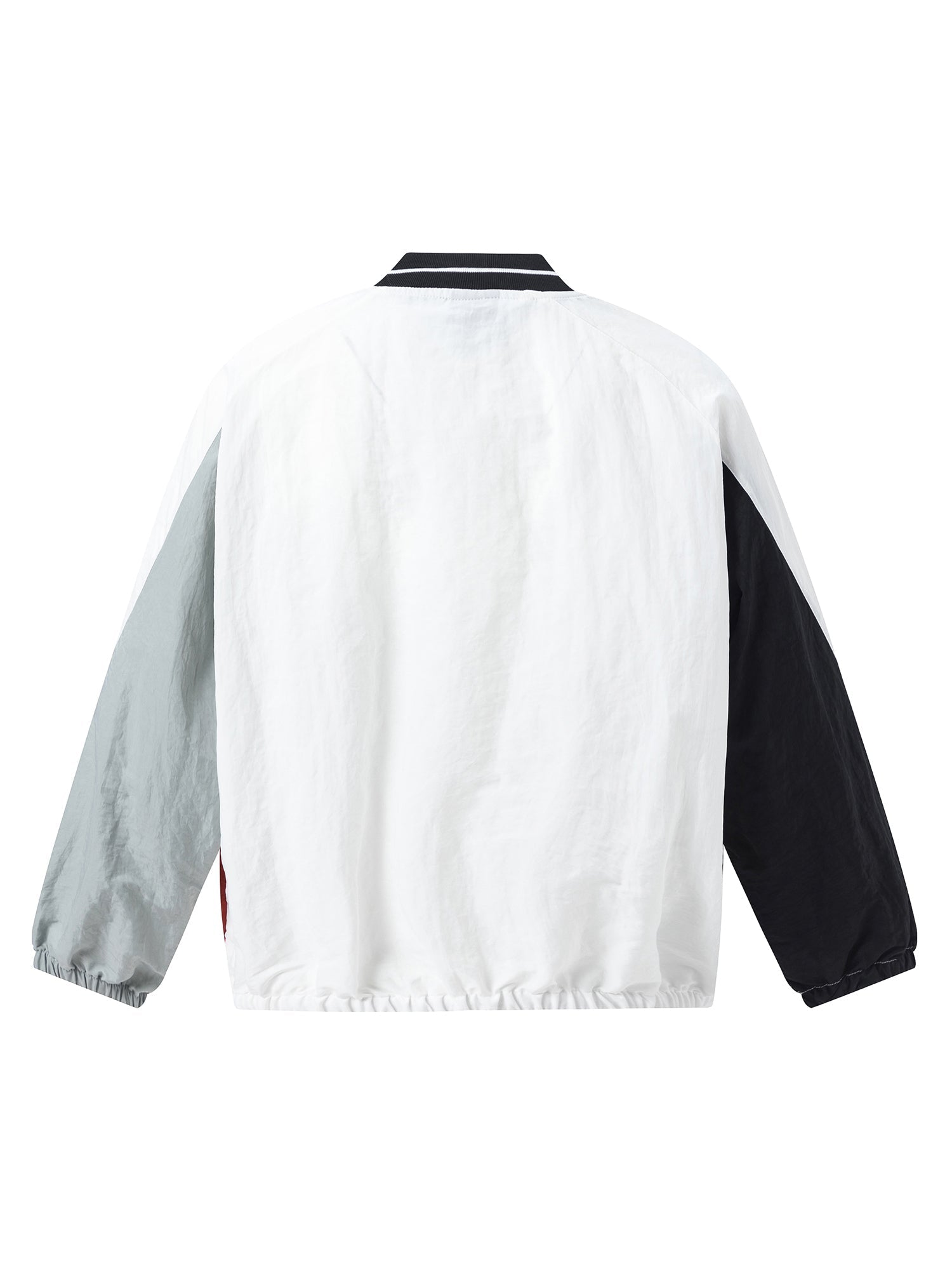 LONG SLEEVE SHIRT WITH SPLICE COLLAR IN WHITE AND BLACK