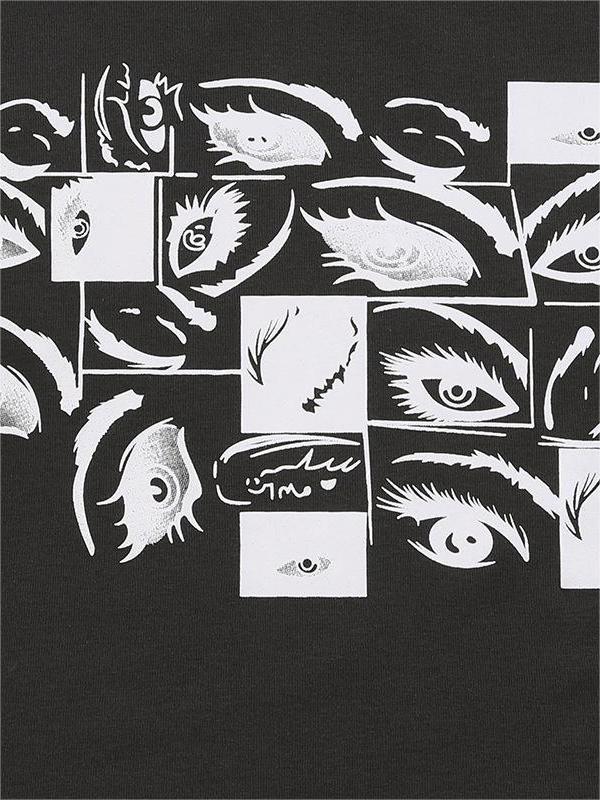 LONG-SLEEVED EYE-PRINT SHIRT - CASUAL SLIM FIT CREW NECK