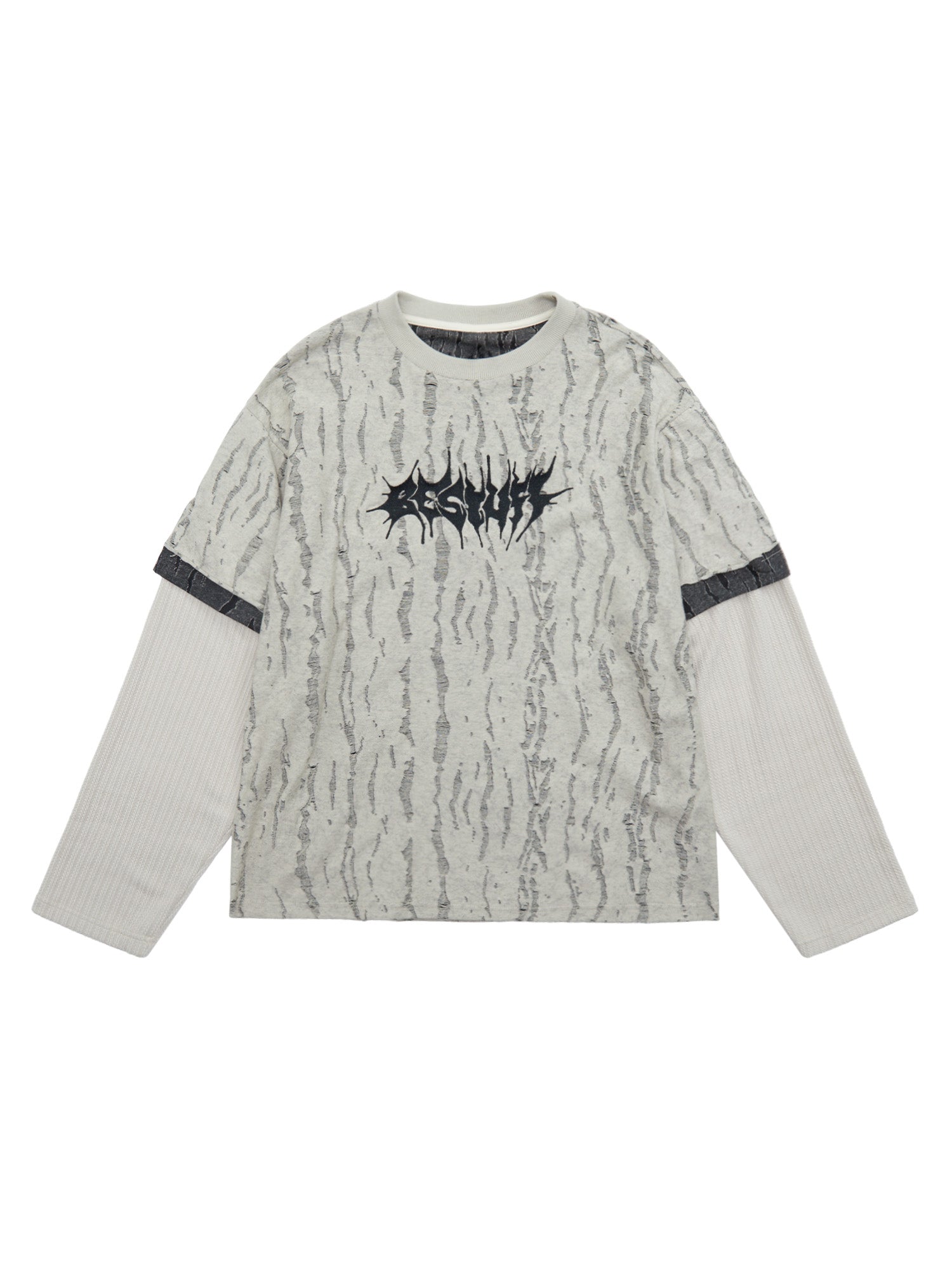 LONG-SLEEVED LAYERED SHIRT IN COTTON LINEN BLEND