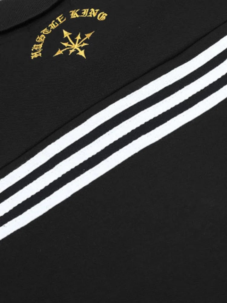 LONG-SLEEVED POLO SHIRT WITH RED ACCENTS AND WHITE STRIPES - NOTRE POLO