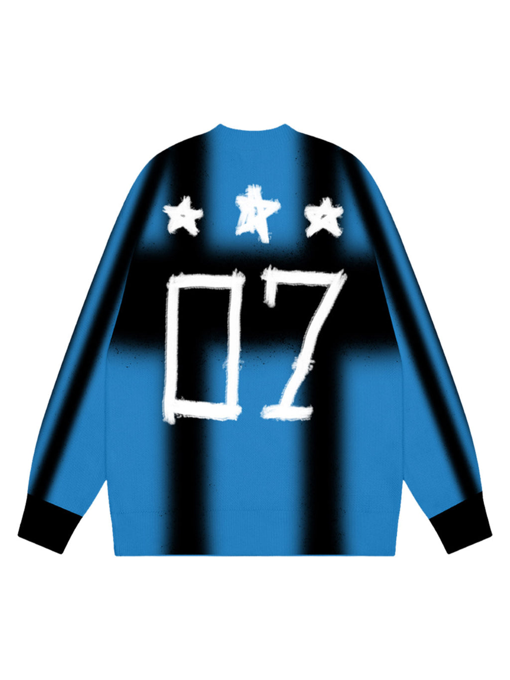 LONG-SLEEVED SHIRT BLACK AND WHITE STRIPES COLOR CONTRAST PRINT