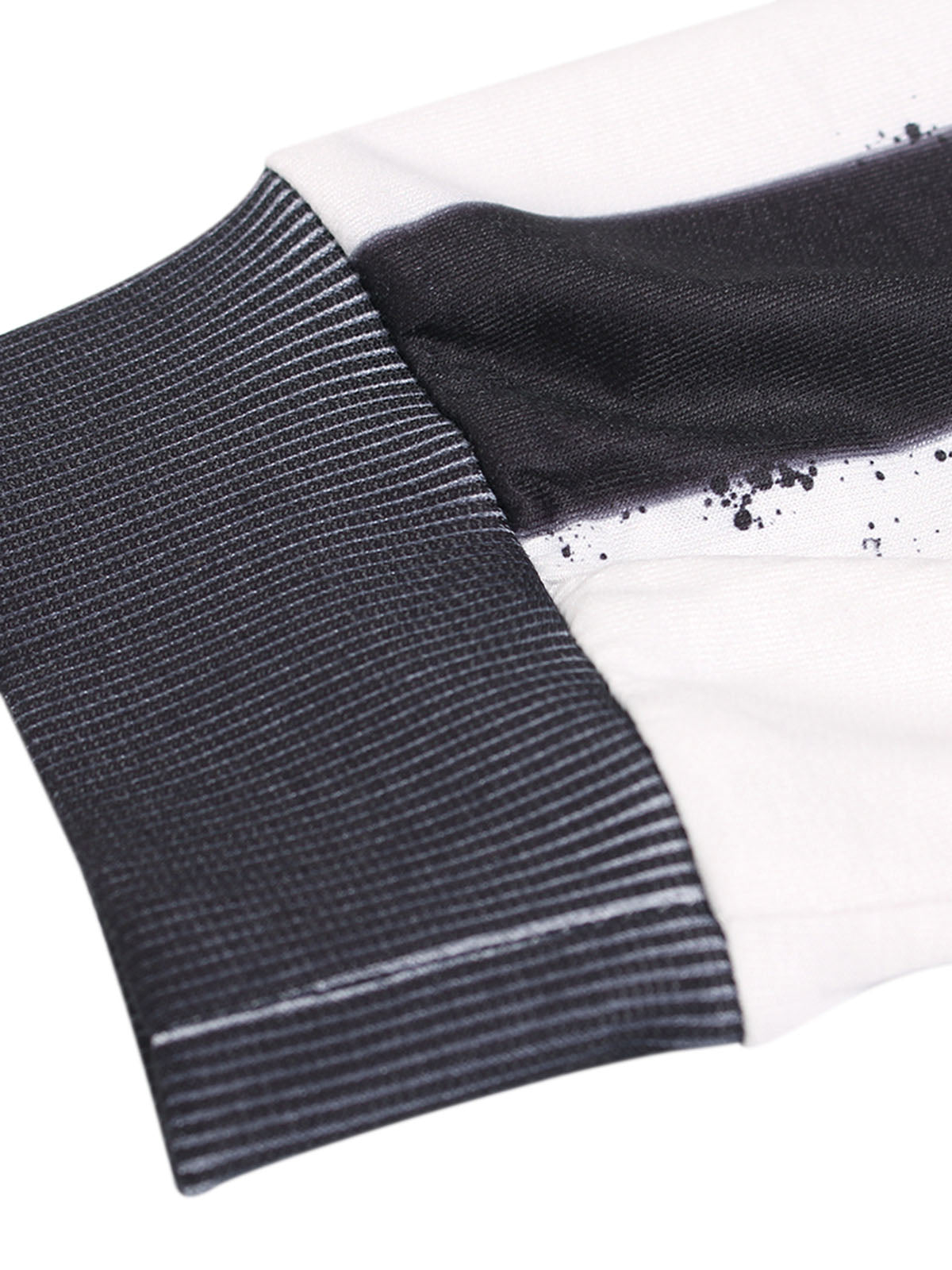 LONG-SLEEVED SHIRT BLACK AND WHITE STRIPES COLOR CONTRAST PRINT