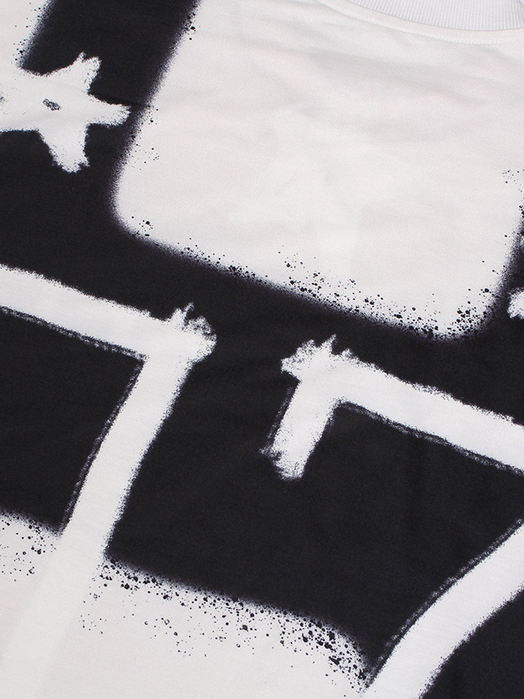 LONG-SLEEVED SHIRT BLACK AND WHITE STRIPES COLOR CONTRAST PRINT