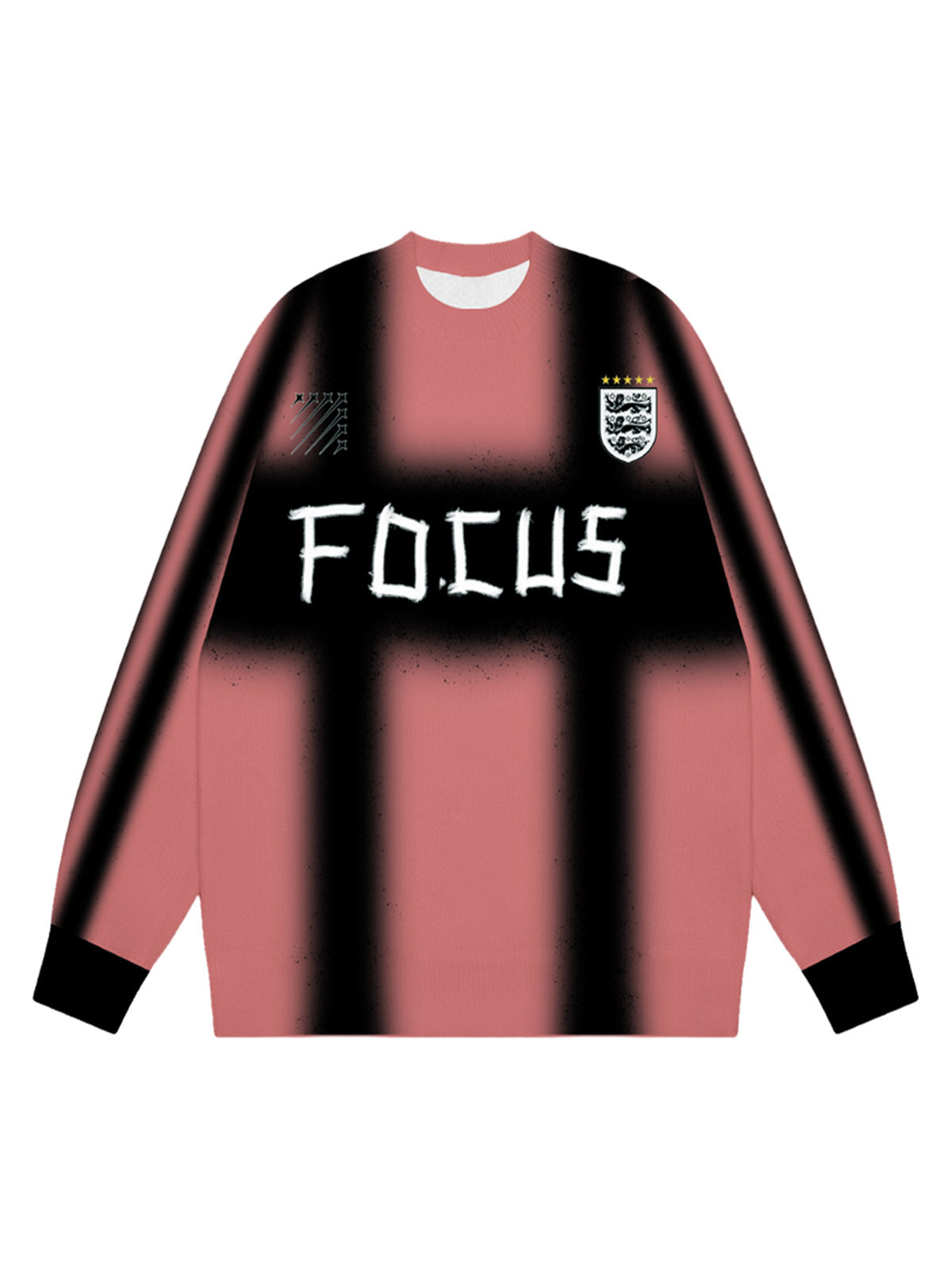 LONG-SLEEVED SHIRT BLACK AND WHITE STRIPES COLOR CONTRAST PRINT