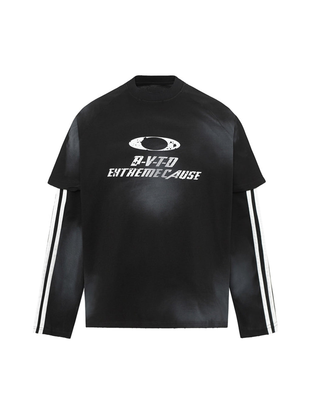 LONG-SLEEVED SHIRT WITH STRIPES AND ROUND COLLAR