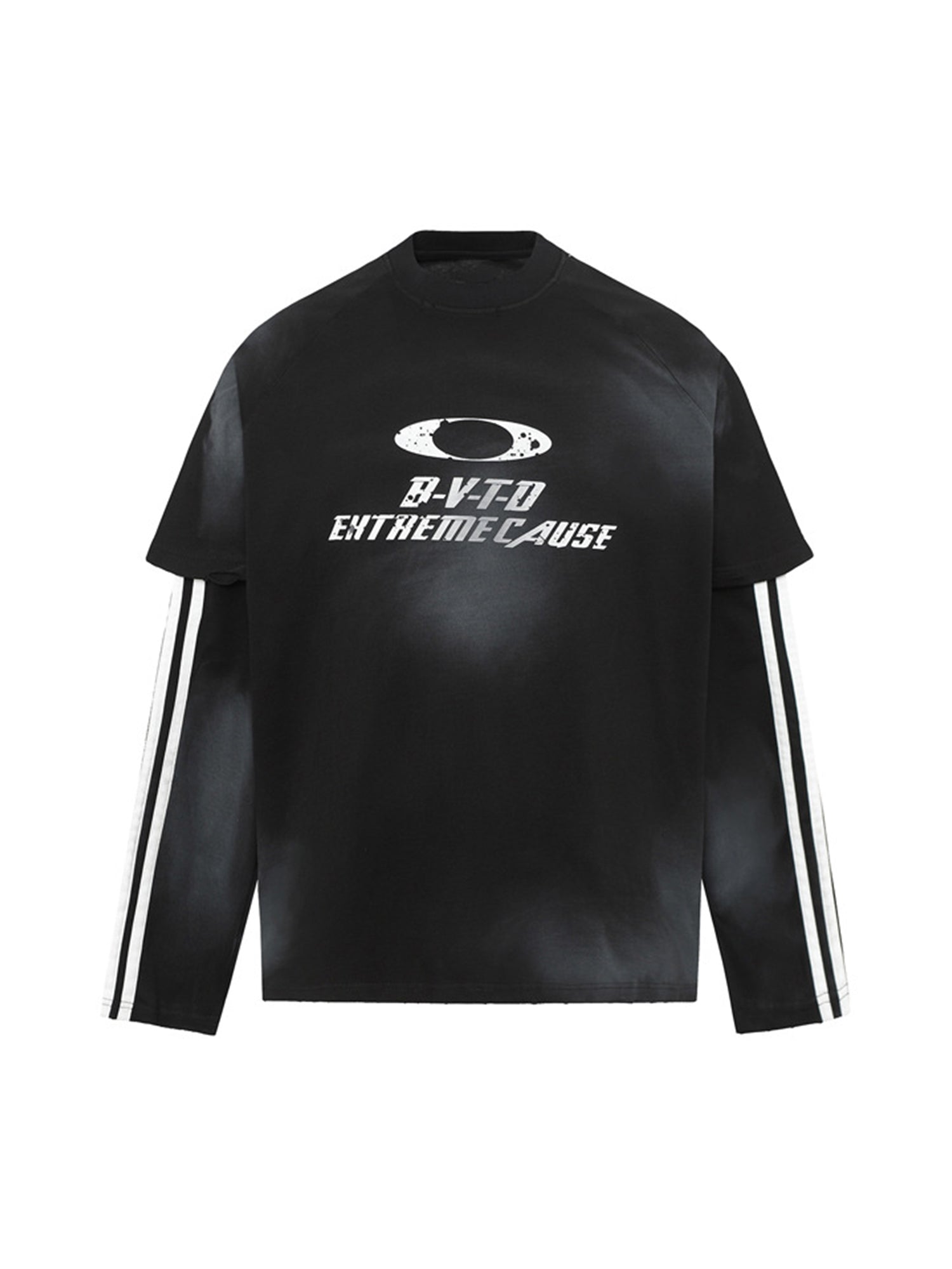 LONG-SLEEVED SHIRT WITH STRIPES AND ROUND COLLAR