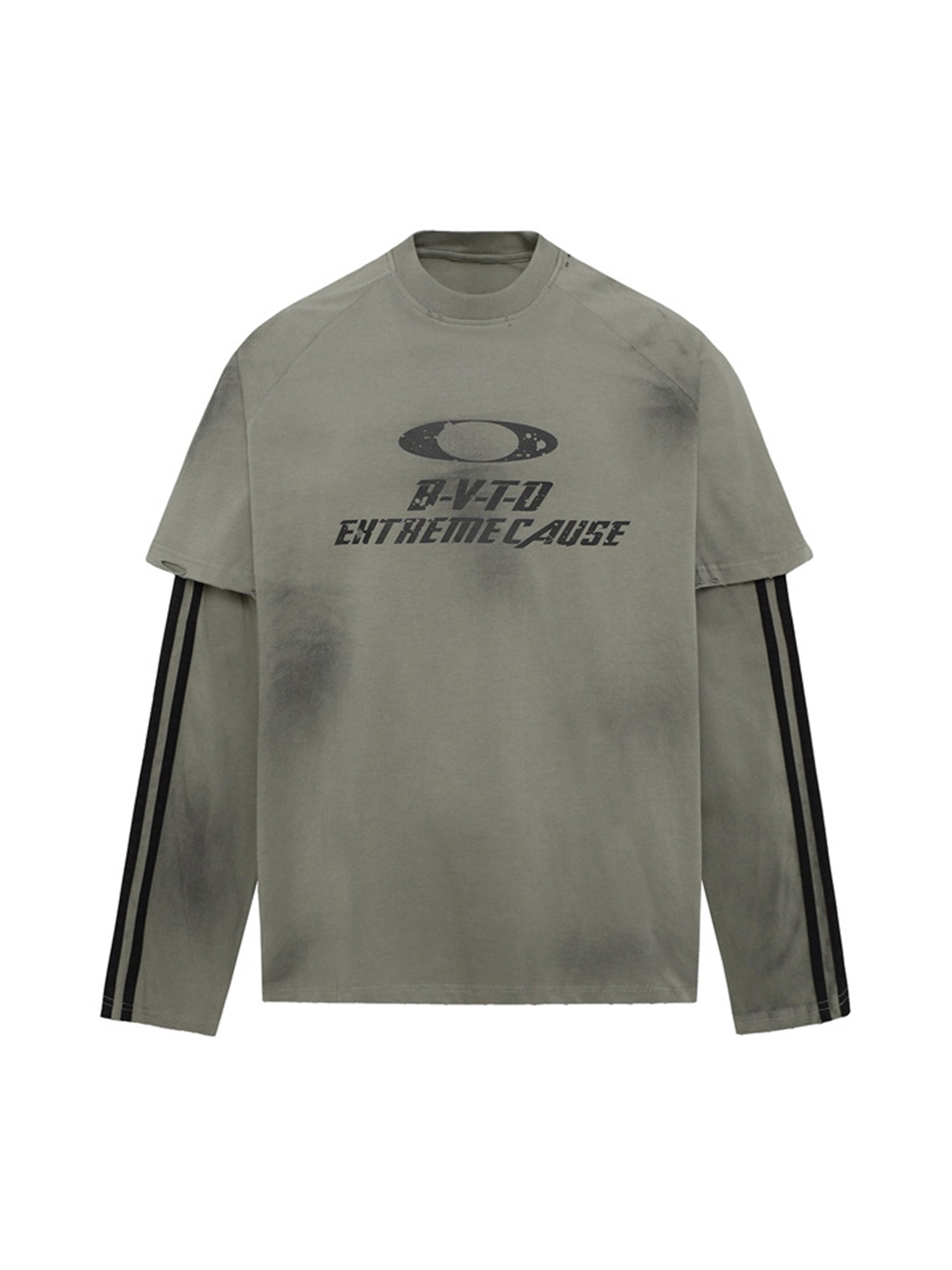 LONG-SLEEVED SHIRT WITH STRIPES AND ROUND COLLAR