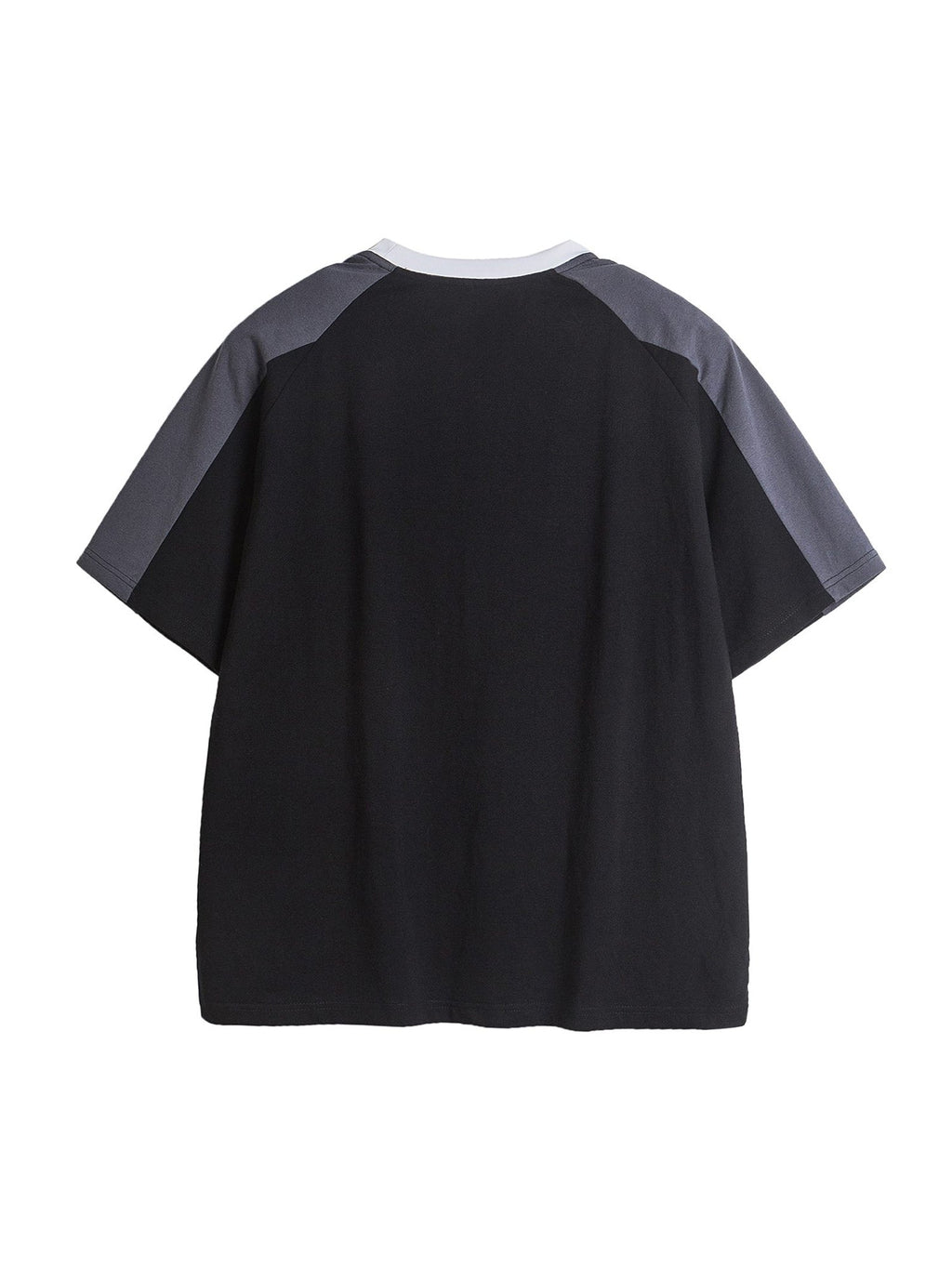 LOOSE FIT BLACK AND GRAY ATHLETIC T-SHIRT STYLISH AMERICAN RETRO