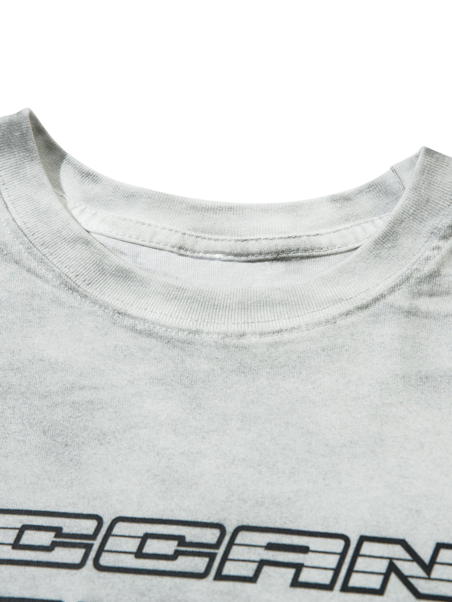 GRAY LONG SLEEVE GRAPHIC T-SHIRT WITH ROUND COLLAR AND LOOSE FIT