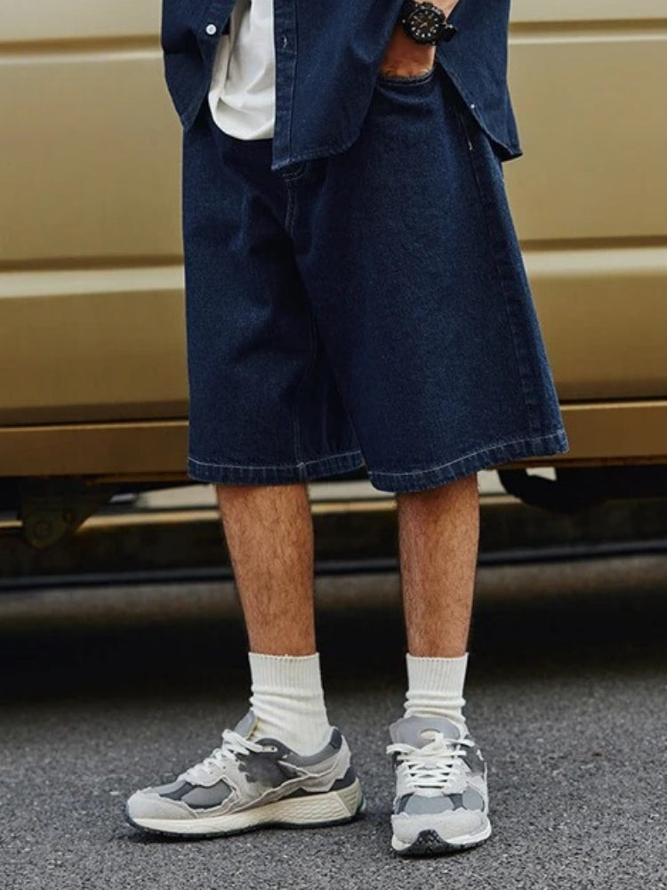 LOOSE-FITTING DENIM SHORTS OVERSIZED VINTAGE DENIM SUMMER FASHION