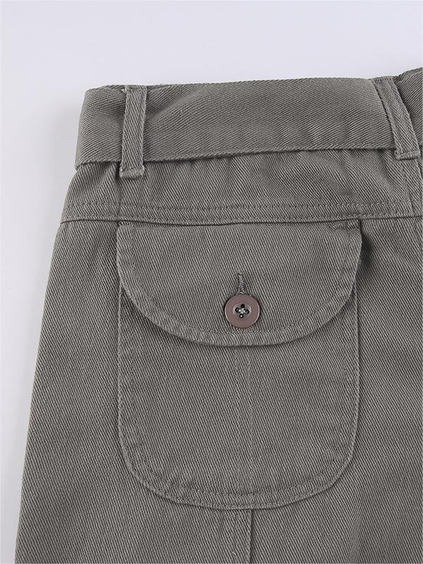 LOW-RISE CARGO PANTS IN WASHED GREY FOR MODERN STYLE AND COMFORT