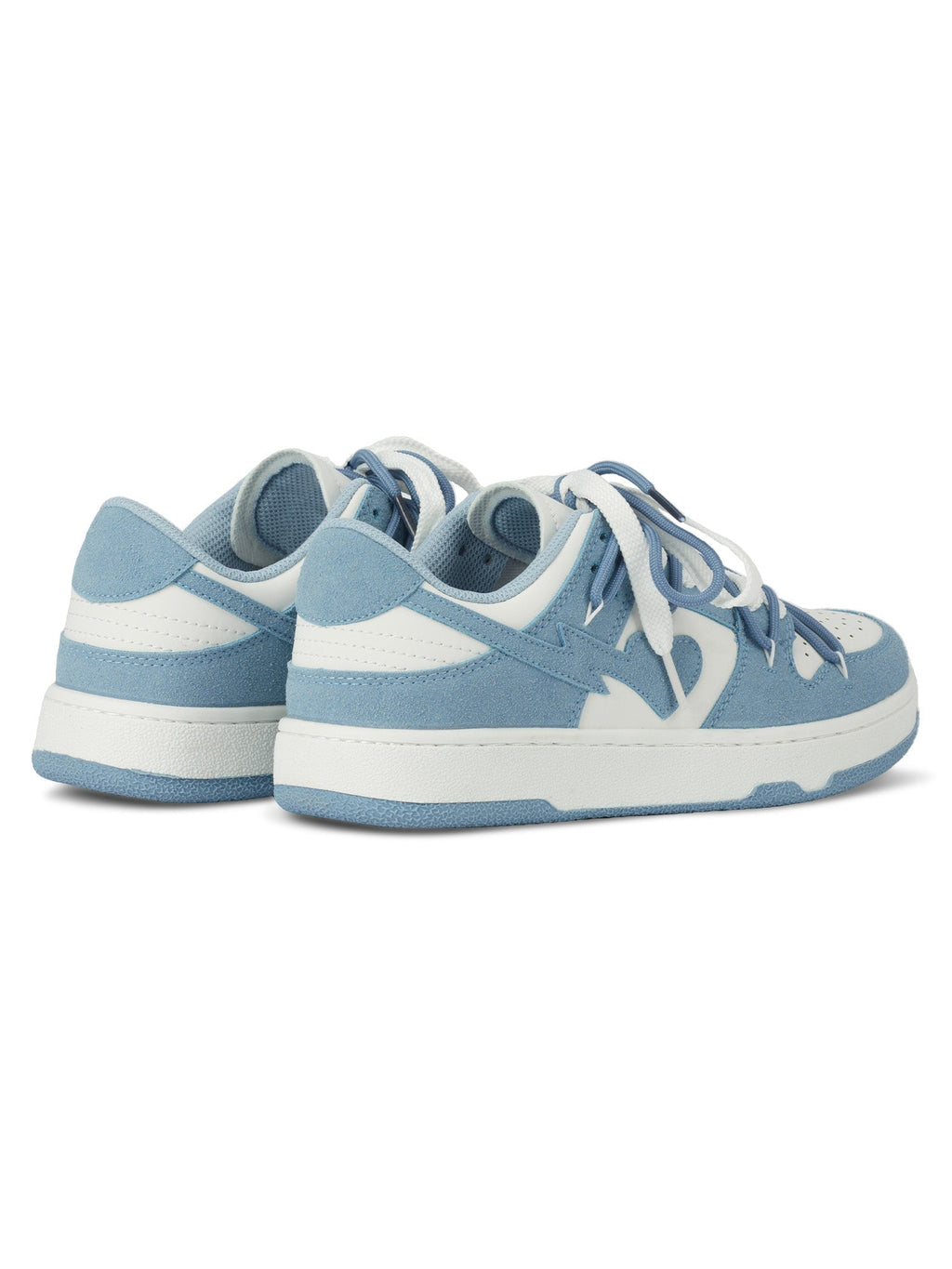 LOW-TOP SNEAKERS BLUE AND WHITE ROUND TOE SHOE SP230818IWDN