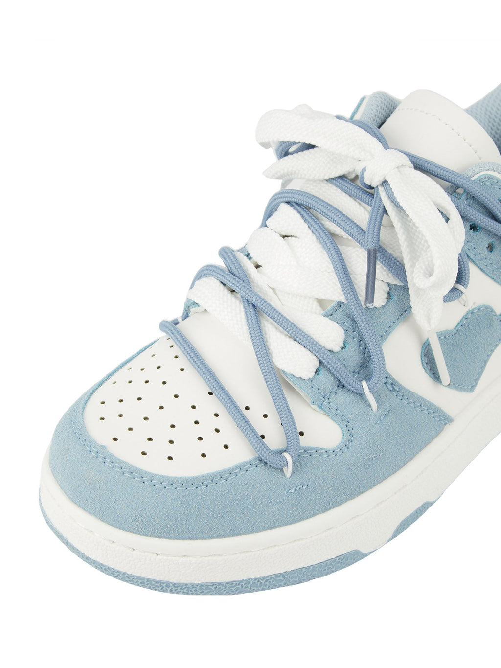 LOW-TOP SNEAKERS BLUE AND WHITE ROUND TOE SHOE SP230818IWDN